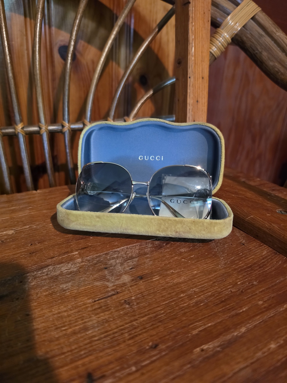 Gucci Women's Gold Frame Gradient Sunglasses - Gold/Brown - Picture 13 of 15